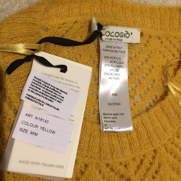New Yellow Sweater With Open Work - Picture 5 of 5